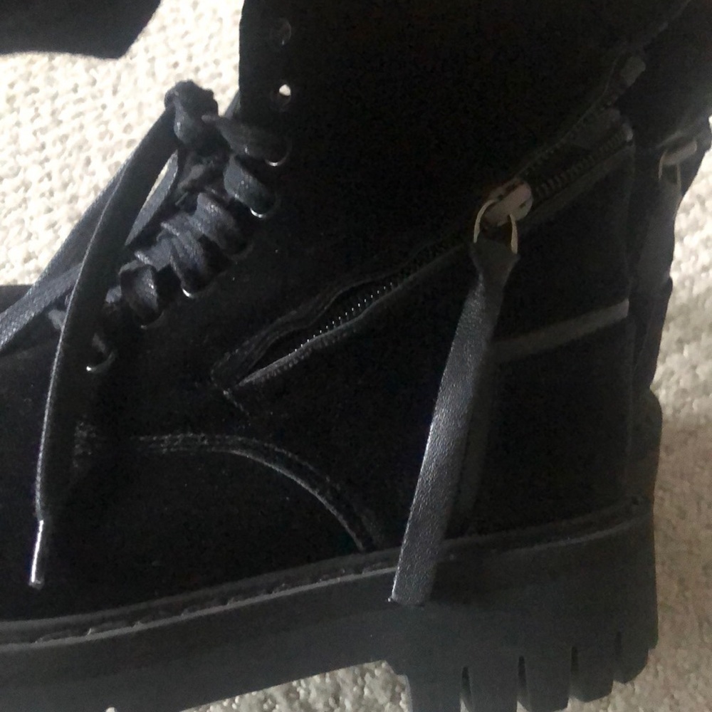 Booties zip lace up boots black new 35 (5) - Picture 4 of 11